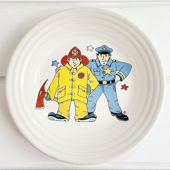Fiesta RARE Vintage Hometown Heroes 3 Piece Childs Place Setting New With Box - Picture 5 of 13